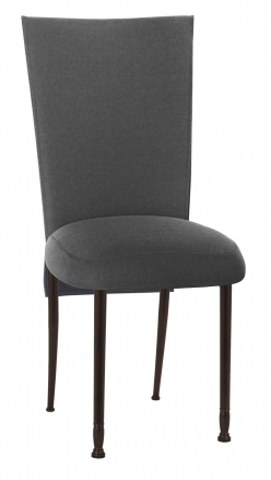 Charcoal Linette Chair Cover and Cushion on Mahogany Legs (2)