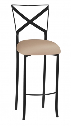 Blak. Barstool with Cappuccino Stretch Knit Cushion (2)