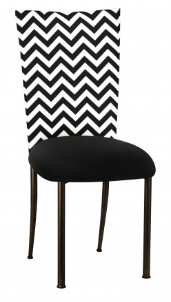 Chevron Chair Cover with Black Stretch Knit Cushion on Brown Legs (2)