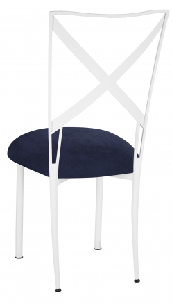 Simply X White with Navy Blue Suede Cushion (1)
