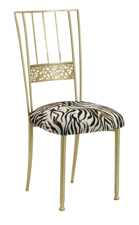 Gold Bella Fleur with Zebra Stretch Knit Cushion (2)