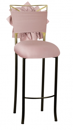 Two Tone Gold Fanfare Barstool Bloom with Blush Stretch Knit Cushion (2)