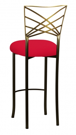 Two Tone Fanfare Barstool with Million Dollar Red Knit Cushion (1)