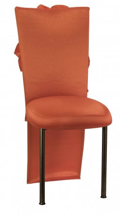 Orange Taffeta Jacket with Flowers and Orange Taffeta Boxed Cushion on Brown Legs (2)