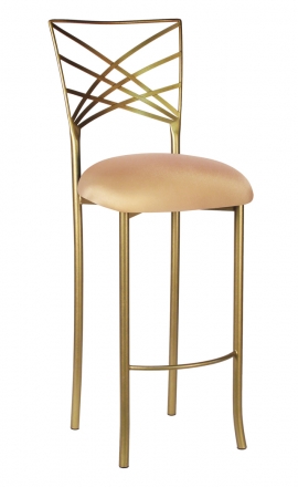 Gold Fanfare Barstool with Toffee Stretch Knit Cushion (2)