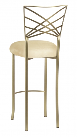 Gold Fanfare Barstool with Champagne Metallic Knit Cushion (1)