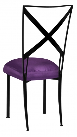 Blak. with Purple Taffeta Boxed Cushion (1)