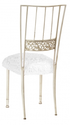 Ivory Bella Fleur with White Lace over White Knit Cushion (1)