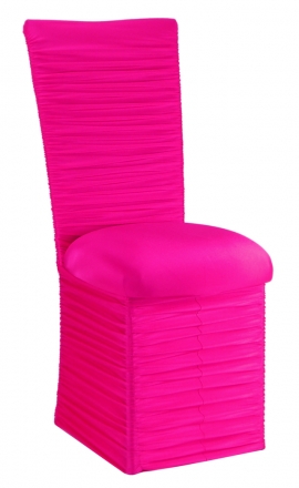 Chloe Hot Pink Stretch Knit Chair Cover with Jewel Band, Cushion and Skirt (2)