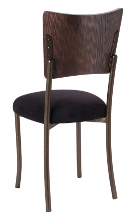 Wood Back Top with Black Suede Cushion on Brown Legs (1)
