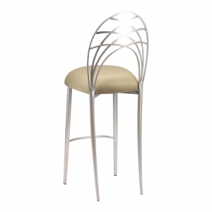 Silver Piazza Barstool with Sage Suede Cushion (1)