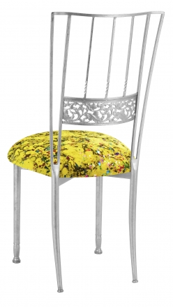 Silver Bella Fleur with Yellow Paint Splatter Knit Cushion (1)