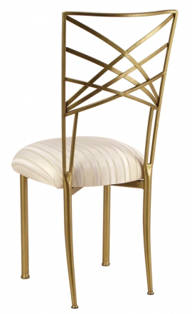 Gold Fanfare with Ivory Stripe Cushion (1)