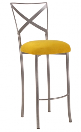 Simply X Barstool with Canary Suede Cushion (2)