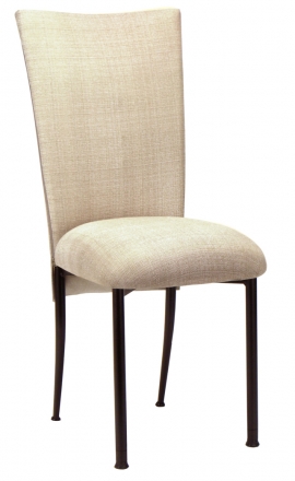 Parchment Linette Chair Cover and Cushion on Brown Legs (2)