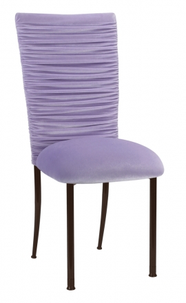 Chloe Lavender Velvet Chair Cover and Cushion on Brown Legs (2)