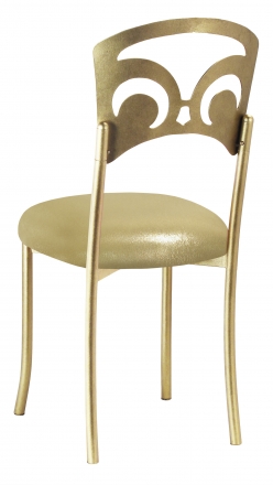 Gold Fleur de Lis with Metallic Gold Stretch Knit Cushion (1)