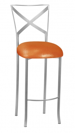 Simply X Barstool with Metallic Orange Stretch Knit Cushion (2)