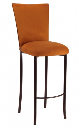 Copper Suede Barstool Cover and Cushion on Brown Legs (2)