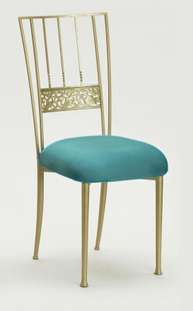 Gold Bella Fleur with Turquoise Suede Cushion (2)