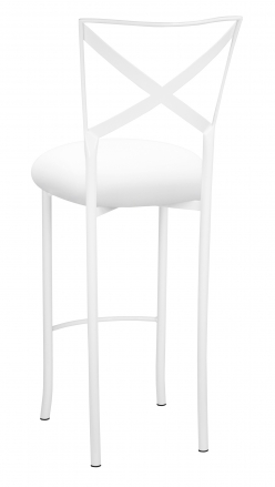 Simply X White Barstool with White Stretch Knit Cushion (1)