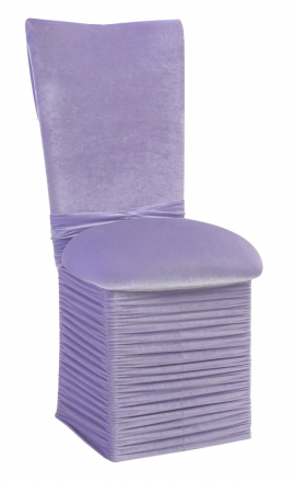 Lavender Velvet Cowl Neck Chair Cover, Cushion and Skirt (2)