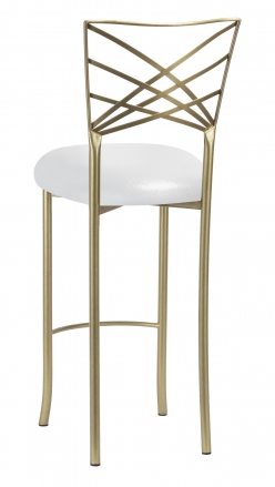 Gold Fanfare Barstool with Metallic Silver on White Knit (1)
