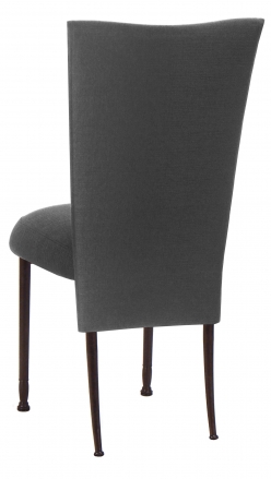 Charcoal Linette Chair Cover and Cushion on Mahogany Legs (1)