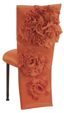 Orange Taffeta Jacket with Flowers and Boxed Cushion on Mahogany Legs (1)
