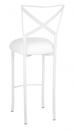 Simply X White Barstool with White Leatherette Boxed Cushion (1)