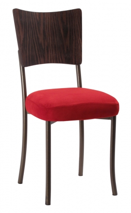 Wood Back Top with Rhino Red Suede Cushion on Brown Legs (2)