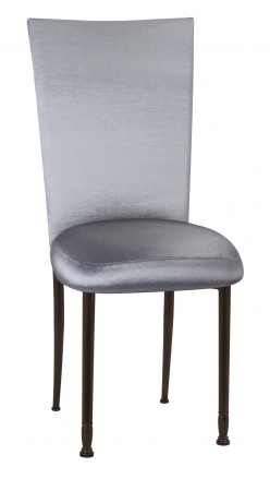 Charcoal Taffeta Chair Cover and Boxed Cushion on Mahogany Legs (2)