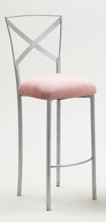 Simply X Barstool with Soft Pink Velvet Cushion (2)