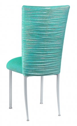 Chloe Mermaid Stretch Knit Chair Cover and Cushion on Silver Legs (1)
