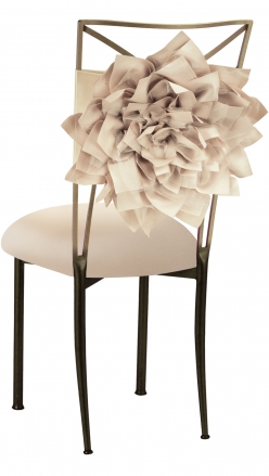 Champagne Bloom with Buttercream Knit Cushion on Brown Legs (1)