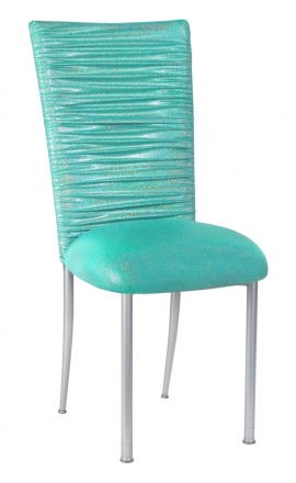 Chloe Mermaid Stretch Knit Chair Cover and Cushion on Silver Legs (2)