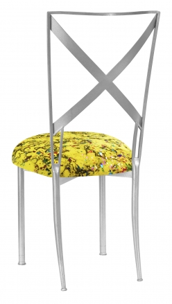 Silver Simply X with Yellow Paint Splatter Cushion (1)