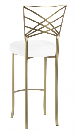 Gold Fanfare Barstool with White Linette Boxed Cushion (1)