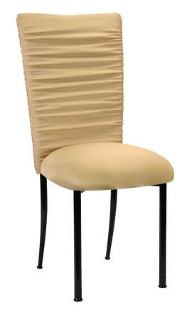 Chloe Gold Chair Cover and Cushion on Black Legs (2)
