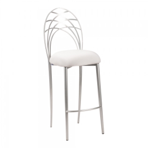 Silver Piazza Barstool with Metallic Silver Stretch Knit Cushion (2)