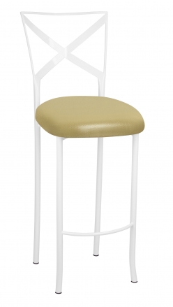 Simply X White Barstool with Metallic Gold Stretch Knit (2)