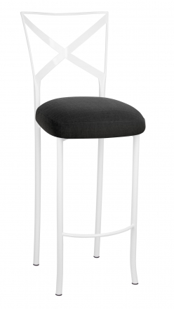 Simply X White Barstool with Charcoal Linette Boxed Cushion (2)