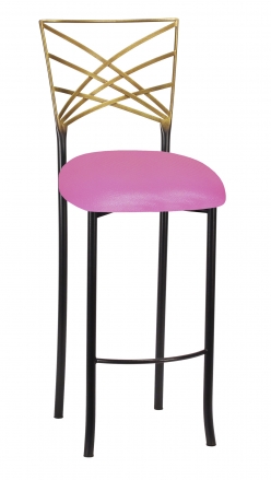 Two Tone Fanfare Barstool with Pink Glitter Knit Cushion (2)