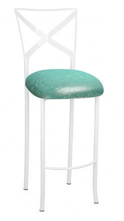 Simply X White Barstool with Mermaid Stretch Knit Cushion (2)