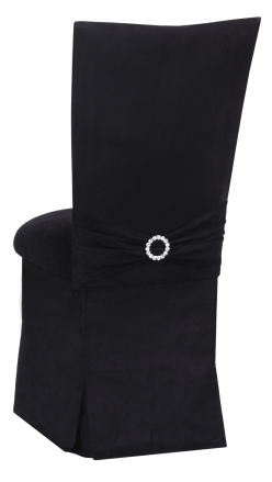 Black Suede Chair Cover with Jewel Belt, Cushion and Skirt (1)