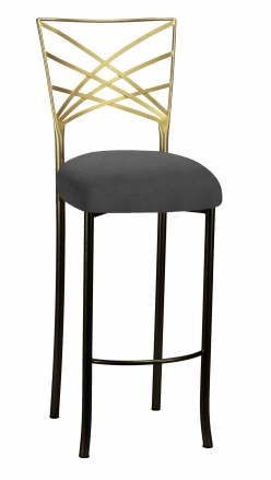 Two Tone Fanfare Barstool with Charcoal Linette Boxed Cushion (2)