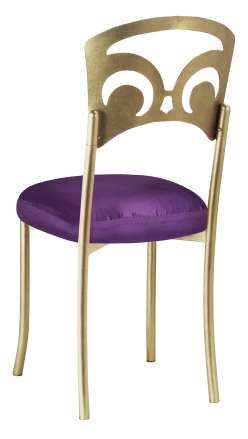 Gold Fleur de Lis with Purple Taffeta Boxed Cushion (1)