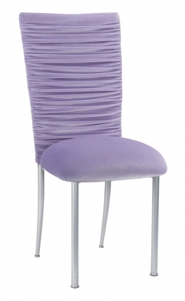 Chloe Lavender Velvet Chair Cover and Cushion on Silver Legs (2)