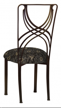 Bronze La Corde with Black Lace with Gold and Silver Accents over Black Knit Cushion (1)