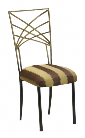 Two Tone Gold Fanfare with Gold and Brown Stripe Cushion (2)